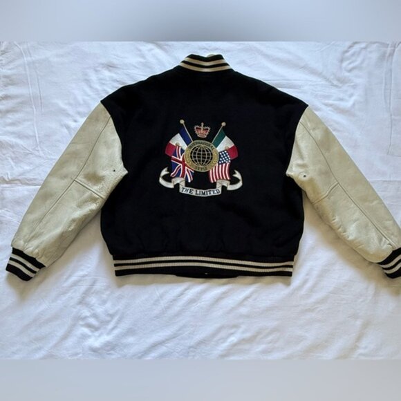 Vintage The Limited Unisex Varsity Jacket Leather Size M/L International Style - Picture 5 of 15